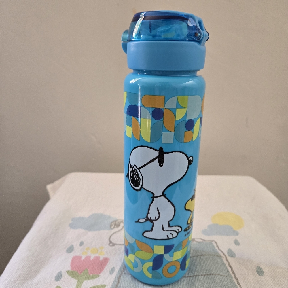 Snoopy & Woodstock Blue Tumbler with Straw
